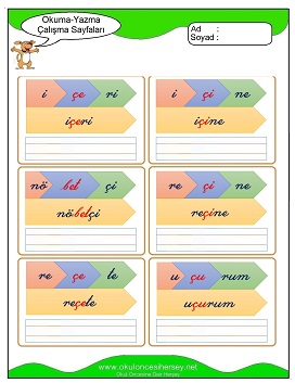 ç sesi Çalışma Sayfaları
